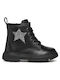 Kiddartah Leather Kids Boots with Zipper Black