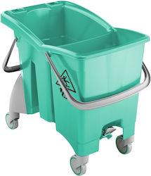 TTS Cleaning Mop Bucket with Wheels Plastic Capacity 30lt Green