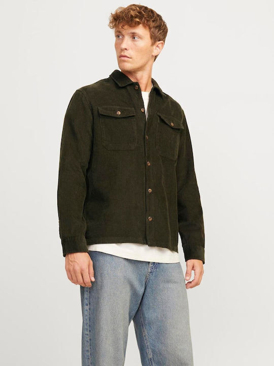 Jack & Jones Herrenhemd Langärmelig Cord Green