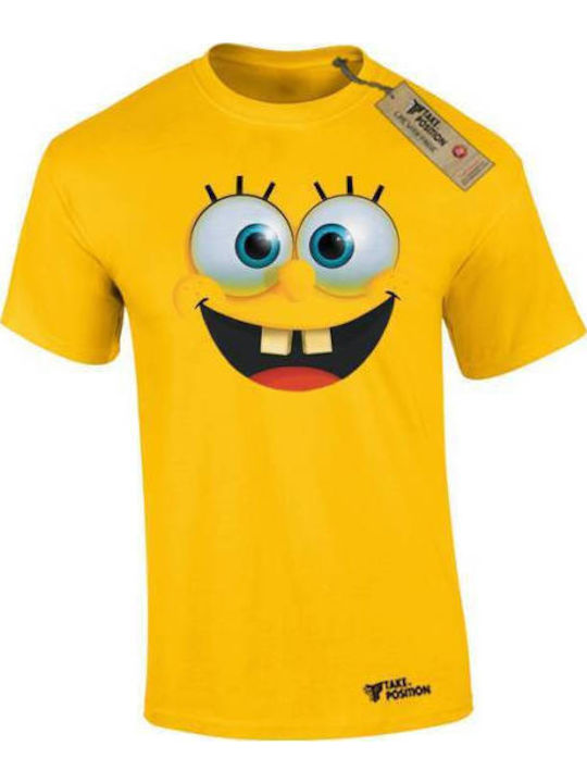 Ανδρικό Μπλουζάκι T-shirt Βαμβακερό Takeposition Bob Happy Face Κίτρινο 320-1383-04