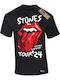 Премиум тениска Takeposition Голям принт Плътен памук 185 г/м2 Rolling Stones Tour24 Черна 321-7770