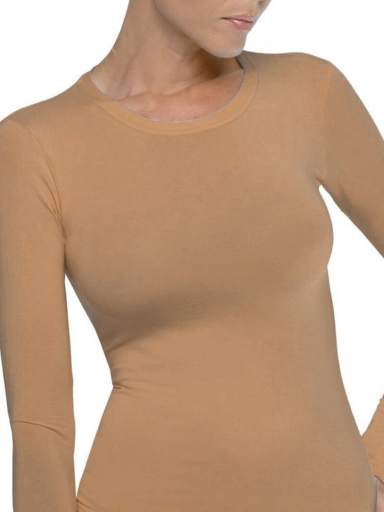 Helios Mânecă lungă Beige Tricou pentru femei