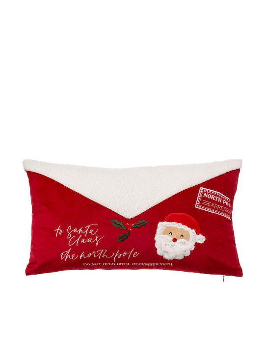 Atmosphera Letter Santa Claus Christmas Decorative Pillow Rectangular Red 50x30cm
