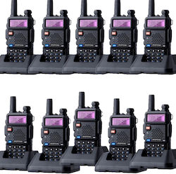UV-5R Walkie Talkie 8W with Monochrome Display Set of 10 Pieces