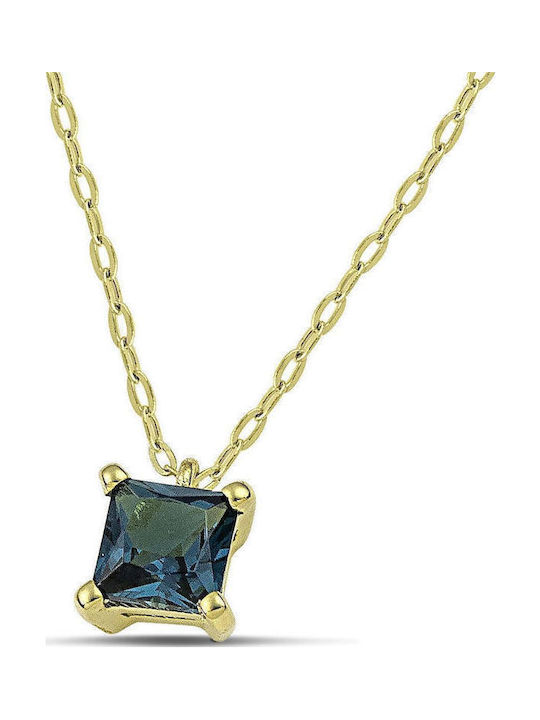 Themelidis Jewels Gold 14K Necklace with Blue Zircon