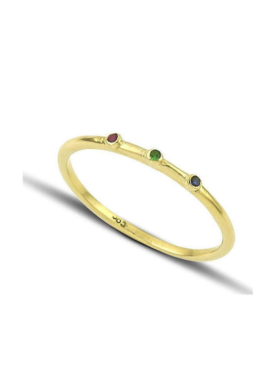 Themelidis Jewels Γυναικείο Δαχτυλίδι Βεράκι με Ζιργκόν από Χρυσό 14Κ
