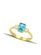 Themelidis Jewels Ring with Zircon made of Gold 14K