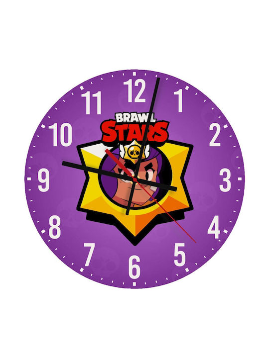 Koupakoupa Kinder Wanduhr Brawl Stars Shelly Hölzernes 30εκ.