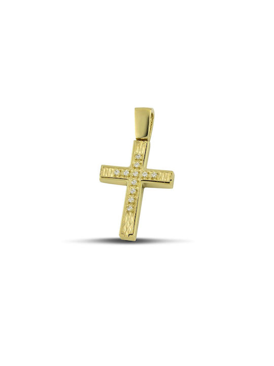 Themelidis Jewels Women's Gold Cross 14K Double Sided