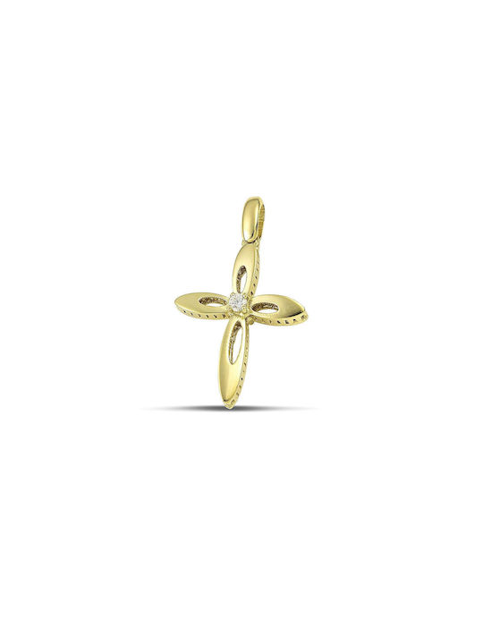 Themelidis Jewels Women's Gold Cross 14K Double Sided