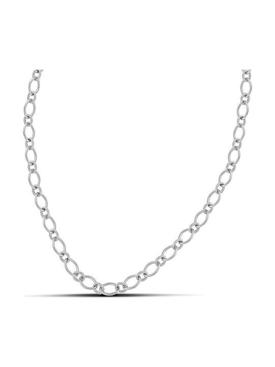 Themelidis Jewels Chain Neck made of Steel Wide Thickness 6.5mm and Length 45cm