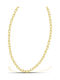 Themelidis Jewels Ανδρική Ασημένια Αλυσίδα Λαιμού Επιχρυσωμένη Λεπτή Πάχους 4.1mm και Μήκους 45cm