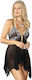 Subblime Sexy Babydoll με Δαντέλα Μαύρο
