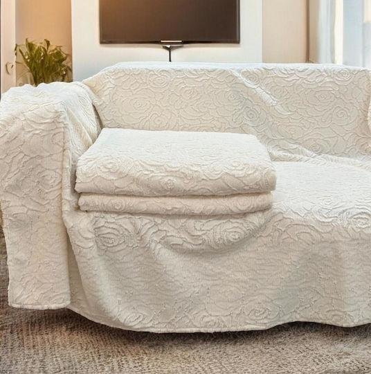 Linea Home Rossa Sofa Throw 2 Seater Fur 180x240cm Ecru