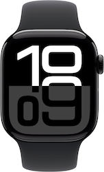 Apple Watch Series 10 Aluminiu 42mm Rezistent la apă cu pulsometru (Jet Black with Black Sport Band (M/L)) - Precomandă