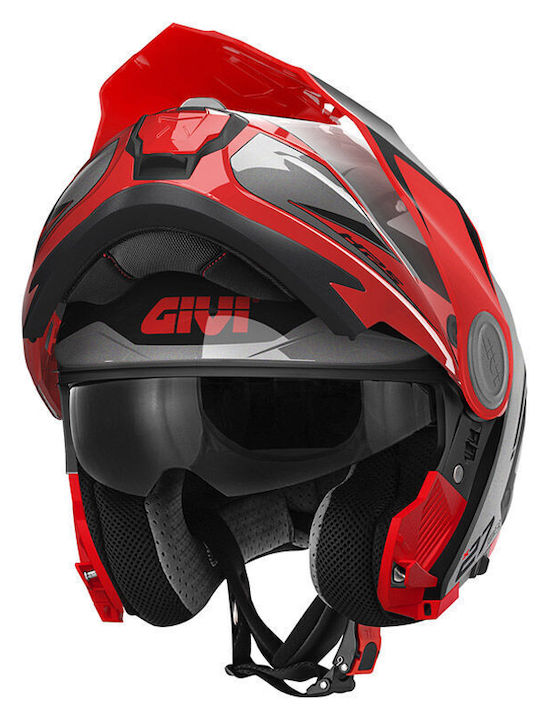 Givi X27 Tourer Black/Red Κράνος Μηχανής Flip-U...