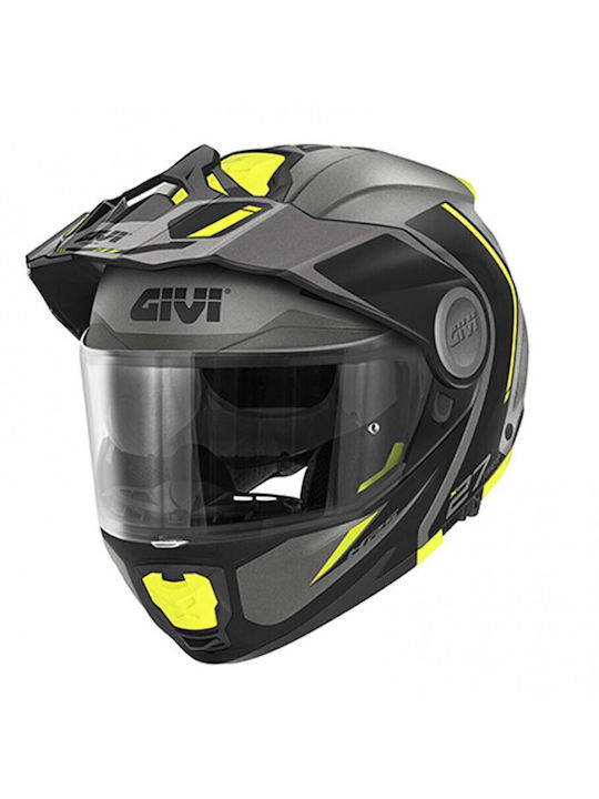 Givi X27 Tourer Matt Titanium/Yellow Κράνος Μηχ...