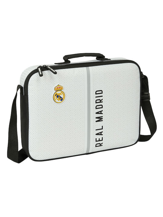 Real Madrid C.F School Bag White Grey 38 X 28 X 6 Cm