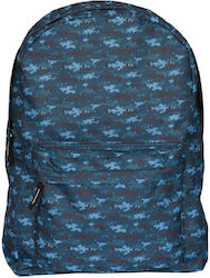Backpack Scool 43x30x16cm Blue Abstract