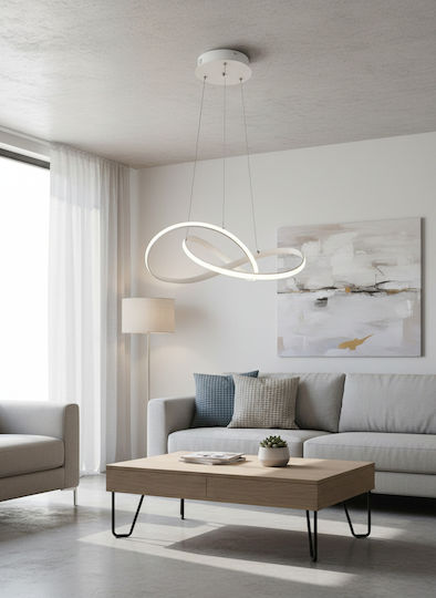 Powertech LED Κρεμαστό Φωτιστικό Λευκό 60x60εκ.