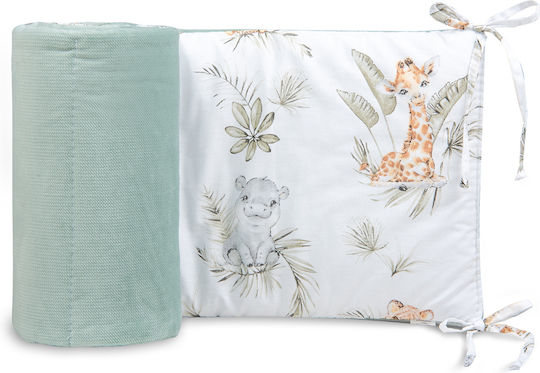 Maboo Velvet Royal Safari Bettumrandungen Klassisch Innerhalb White/Mint 30x180cm
