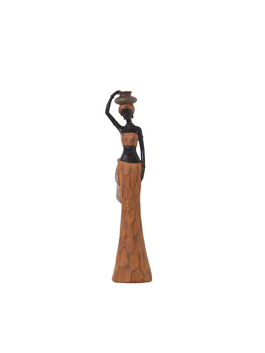 Figurină Decorativă Alexandra House Living Maro Material Plastic Acrilic Melamină Africană 8 X 5 X 32 Cm