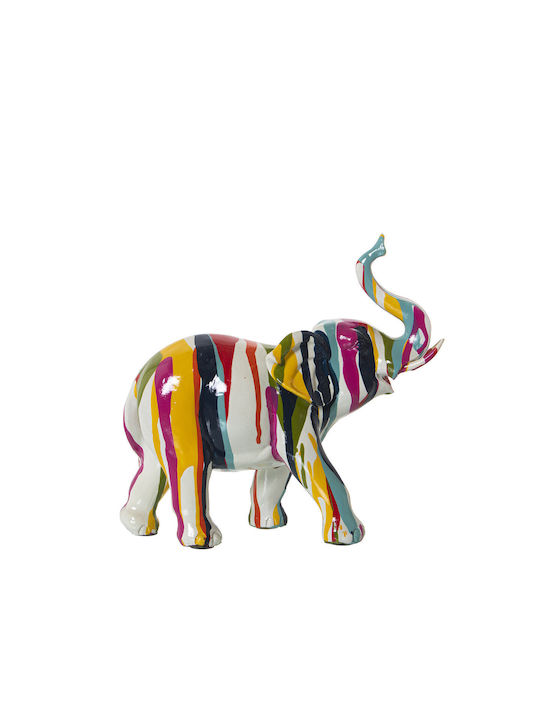 Figurină Decorativă Alexandra House Living Elefant Pictat Multicolor din Plastic 10 X 23 X 22 Cm