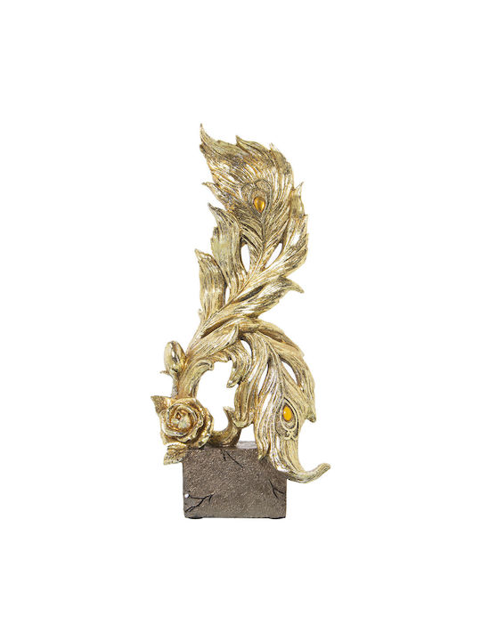 Decorative Figure Alexandra House Living Gold Plastic Material Leaves 15 X 18 X 42 Cm