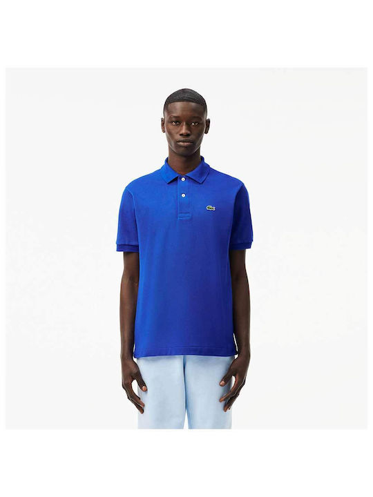 Lacoste Bluza Bărbătească cu Mânecă Scurtă Polo Albastră