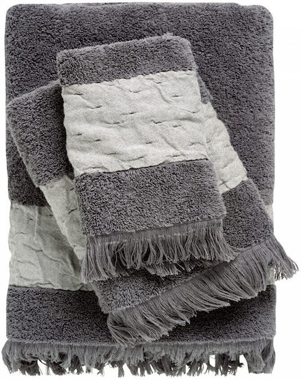 Das Home Σετ Πετσέτες Μπάνιου 3τμχ 0746 Dark Grey 0746 Βάρους 550gr/m²