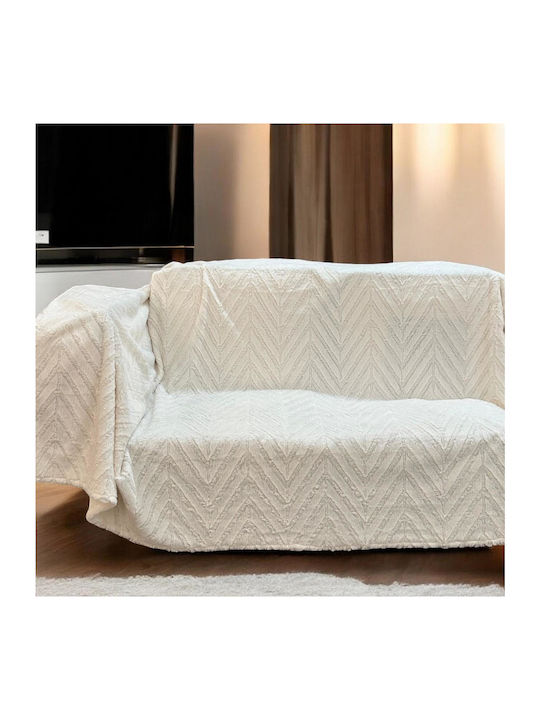 Linea Home Zic Zac Sofa Throw Fur 180x240cm Ecru