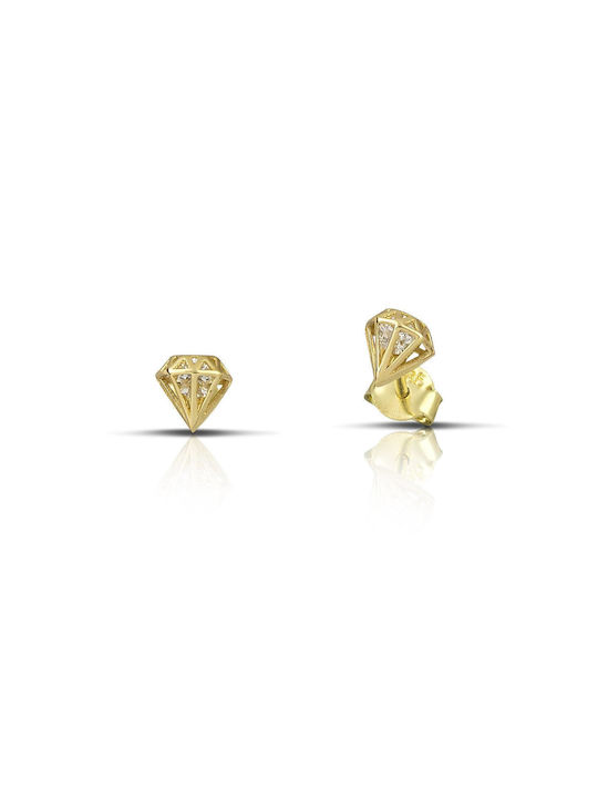 14K Gold Diamond-Shaped Earrings