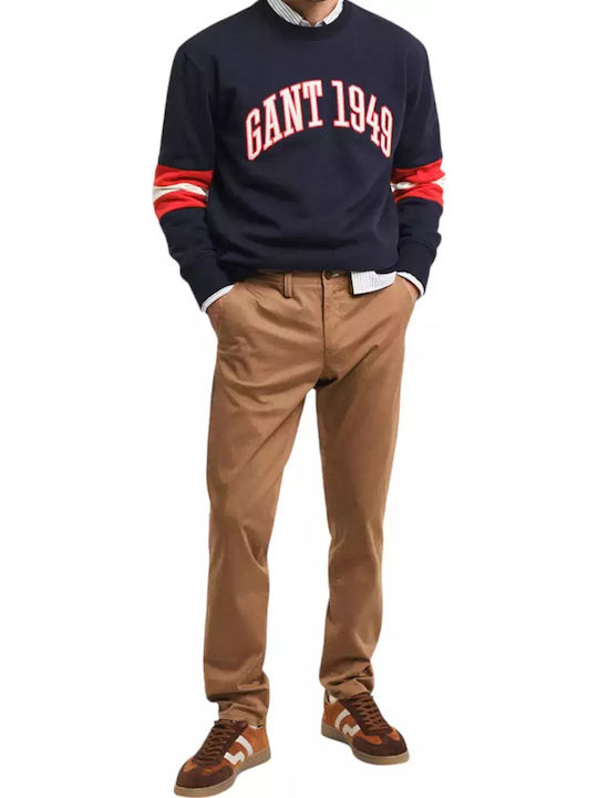 Gant Pantaloni Chino cu Croială Slim Brown