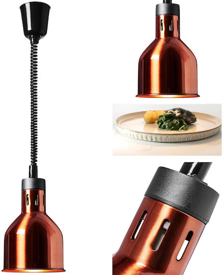 Infrarot-Hängelampe für Speisewärmer Messing 17,5 cm Durchmesser 250 W