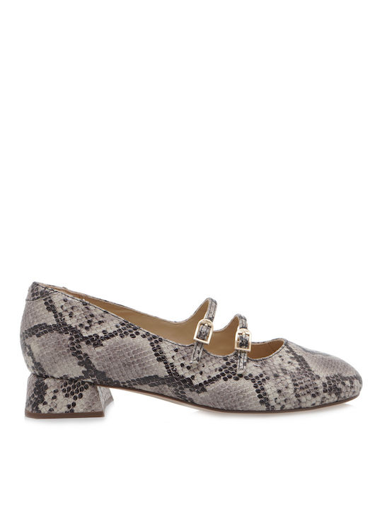 Clarks Leather Beige Low Heels Animal Print