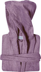 Das Home Casual Μπουρνούζι με Κουκούλα Dark Lilac 430gr/m²