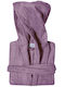 Das Home Casual Bathrobe with Hood Dark Lilac 430gr/m² 460180405903