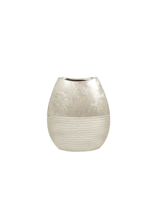 Romimex Decorative Vase Silver 21x8x24cm