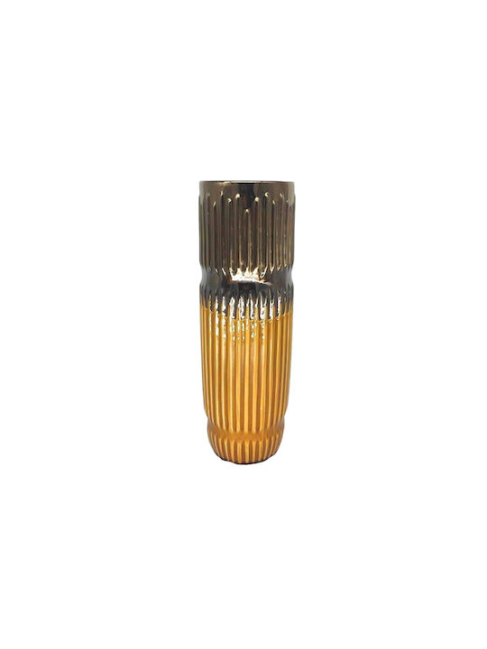 Romimex Decorative Vase Yellow 13x13x42cm