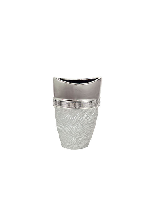 Romimex Decorative Vase Silver 16x9x24cm