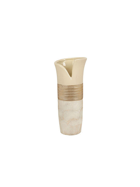 Romimex Decorative Vase Ecru 15x14x35cm