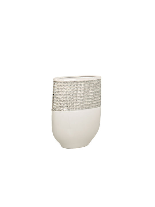 Romimex Decorative Vase White 18x9x25cm