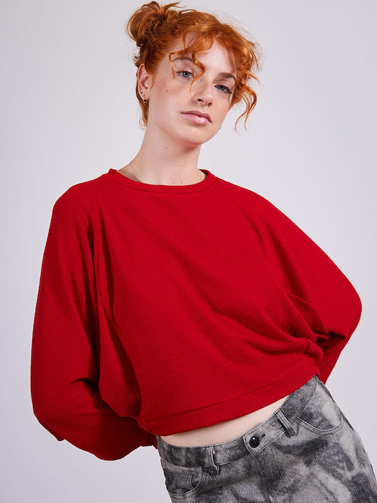 Badila Γυναικείο Crop Top Κόκκινο