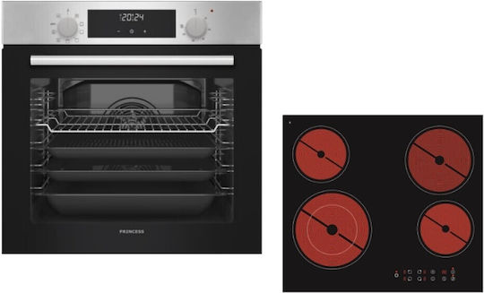 Princess FN35300X+PS55500 Over Counter Oven 70lt with Ceramic Hobs W55.8cm.