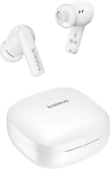 Baseus Bowie E19 In-ear Bluetooth Handsfree Ακουστικά με Αντοχή στον Ιδρώτα και Θήκη Φόρτισης Λευκά