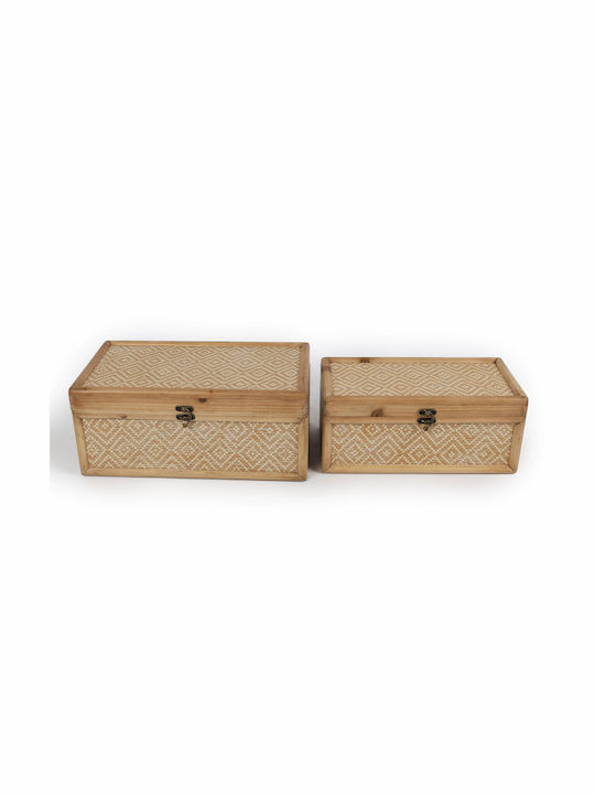 Romimex Wooden Decorative Boxes Set 2pcs