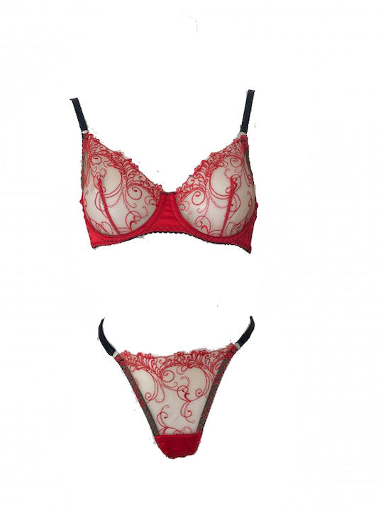 Modern Ocean Set de Lenjerie cu Alunecare Red