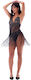 Μεταλλική Φούστα Beachwear Genesis Μαύρο Usine Lingerie One Size Unisex Z276-1
