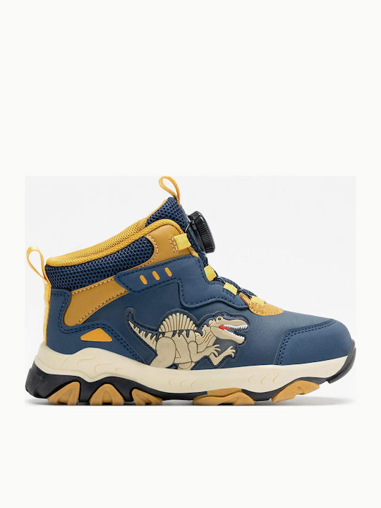 Kids Sneakers High with Scratch & Lights Blue