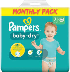 Pampers Πάνες Βρακάκι Baby Dry No. 7 για 15+kg 140τμχ